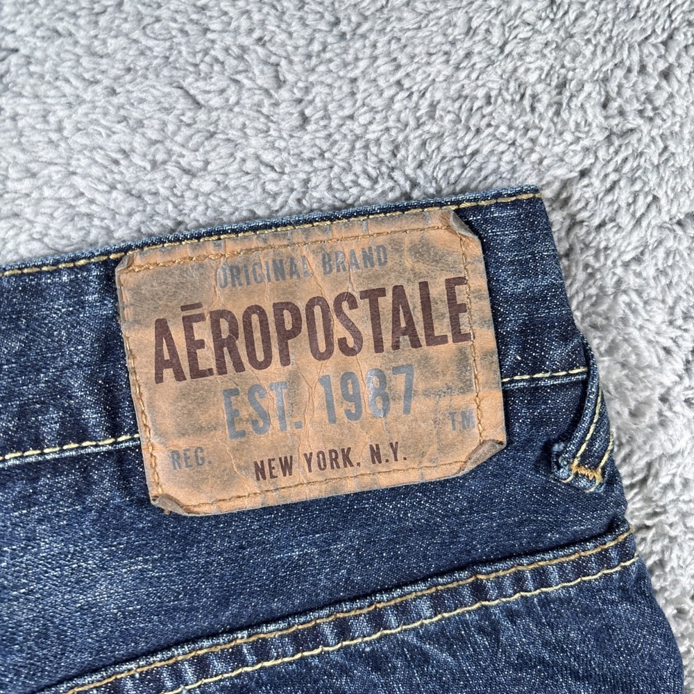 Aeropostale Driggs Slim Bootcut Jeans Mens Sz 31x32 Distressed Blue Denim Cotton - Picture 11 of 14